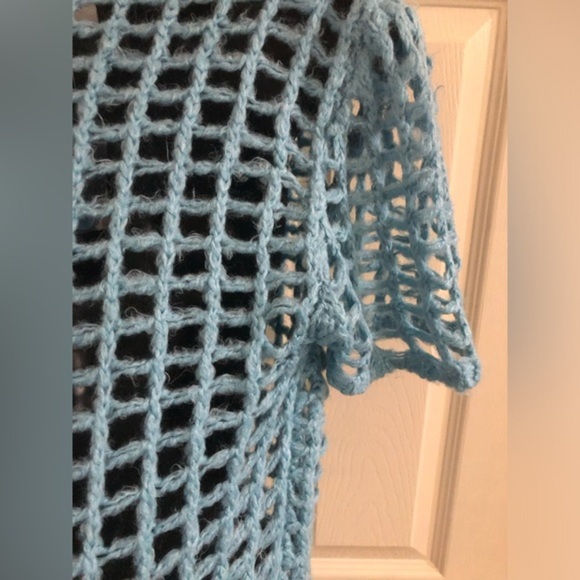 Urban Outfitters UO BDG blue Osaka Open Knit button down Polo Sweater size XS - Picture 14 of 17